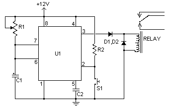 Time Delay Relay(مدار رله تاخیری با آیسی تایمر۵۵۵)